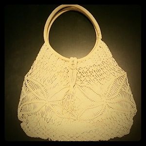 Vintage crochet tote bag